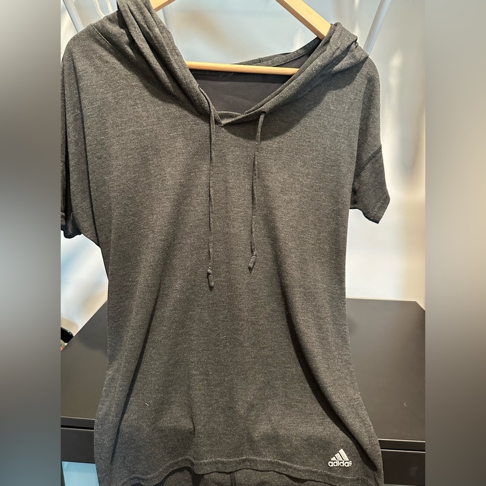 Adidas top, hooded with meshed back